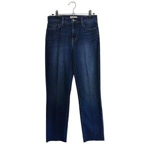L'agence Jeans Women's Size 25 Blue Saada Crop Slim Alta Raw Hem